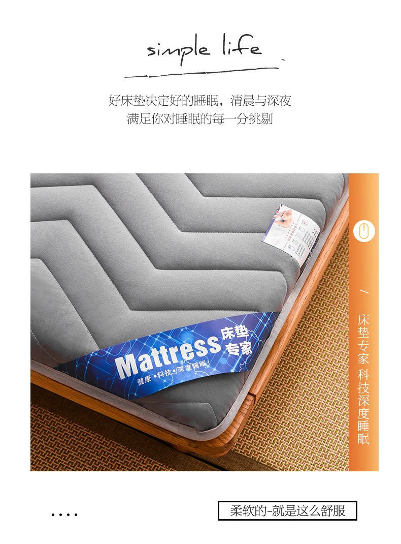 Description Picture 3 of itemNon-slip padded mattress soft cushion folding floor sleeping mat lazy bed floor bunk household mat moisture-proof mat