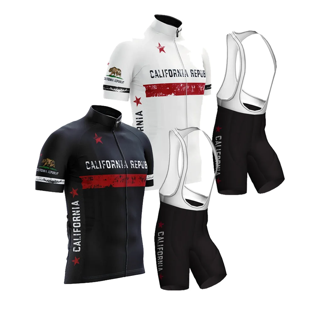 California-cycling-jersey-set-pro-team-cycling-wear-bib-pant-summer-short-sleeve-cycling-clothing-gel