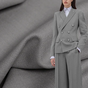 

White Waxberry Grey England Elastic Worsted Wool Fabrics Garment Materials Women Suits Pants Sewing Cloth Fresshipping