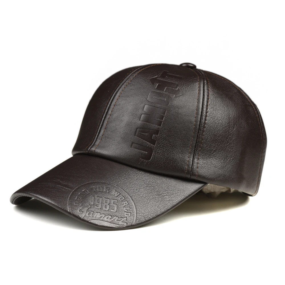 New fashion high quality mens leather caps hats casual mens baseball caps wholesale