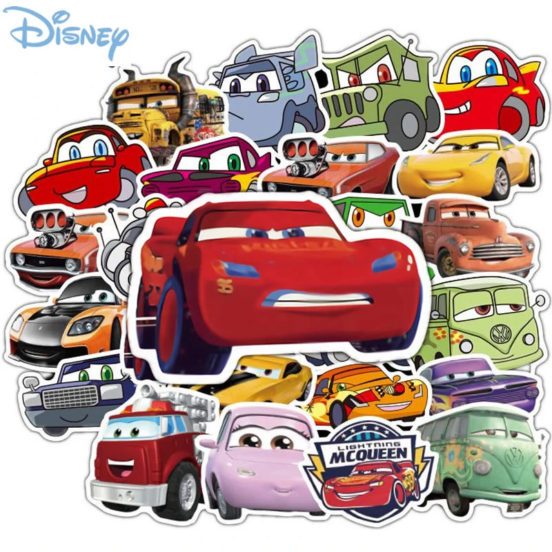10 50pcs Disney Pixar Cars Stickers Kawaii Lightning Mcqueen Laptop Guitar Skateboard Luggage Helmet Waterproof Sticker Kids Toy Stickers Aliexpress