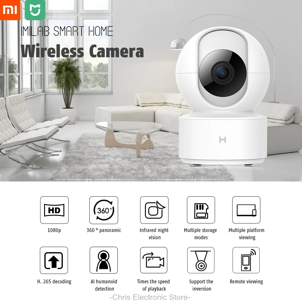 Xiaomi IMILAB умная камера 1080P WiFi Pan-Tilt ночное видение 360 градусов панорамный H.265 Детский Монитор домашняя камера безопасности