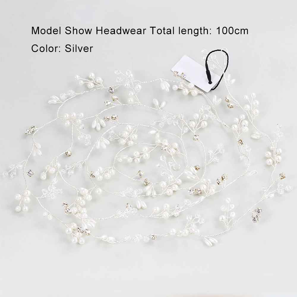 New Wedding Bride Pearl Headwear Accessory Fashion Headdress Bridesmaid Headband Ornaments Jewelry Women Hair Belt Handmade