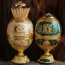 European Press Automatic Toothpick Box Decorative Piece Toothpick Jar Metal Colored Colored Toothpick Holder Creative Gift