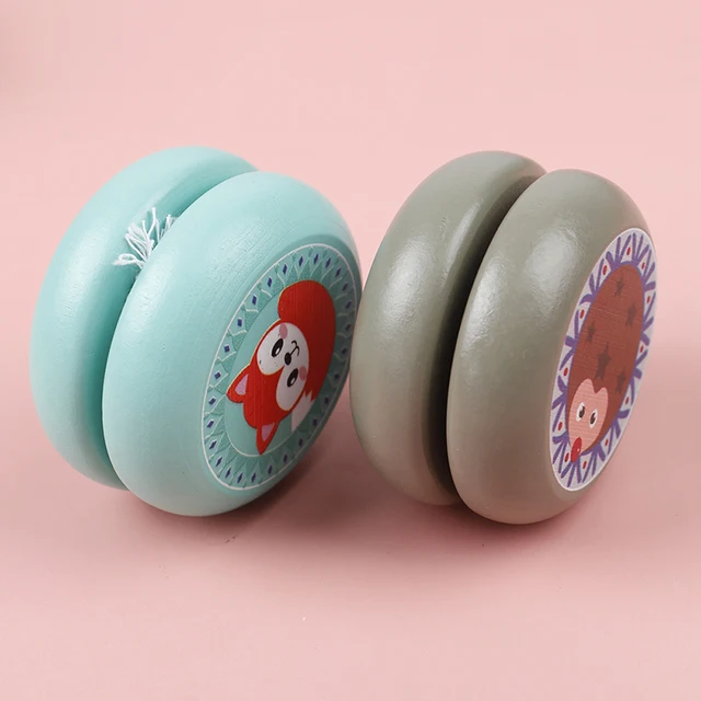 Children Yoyo Ball Cute Animal Prints Wooden Yoyo Toys Fox Owl Hedgehog Snails Toys Kids Yo-Yo Creative Yo Yo Toys For Children 5