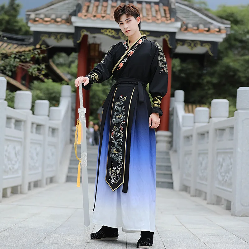 Ropa Original Hanfu hombres Teng Miles], traje antiguo guapo de artes ropa de rendimiento diario de estilo chino| - AliExpress