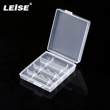 

Leise Plastic Transparent White 4 Battery Case Holder Storage Box Container For 4xAA or 4xAAA Batteries