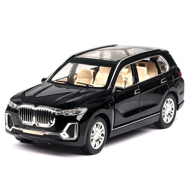 1:24 литая модель игрушечного автомобиля Модель автомобиля X7 6 дверей может открыть звук/светильник/откат литые под давлением Машинки Игрушки для детей подарки на Рождество - Цвет: 24011-BK