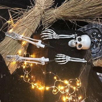 

Halloween Horror Hand Joints Human Skeleton Decoration Halloween Party Prop Home Terror Simulation Hand Bone Skull Ornament