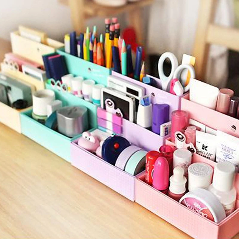 Paper Board Storage Box Desk Decor Stationery Makeup Cosmetic Case Organizer DIY M17F | Канцтовары для офиса и дома