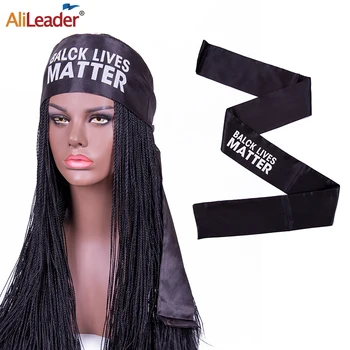 

Alieader 2/5Pcs Satin Edge Scarves For Wigs Satin Edge Laying Scarf Wrap Grip Band Black Lives Matter Satin Edge Laying Scarf