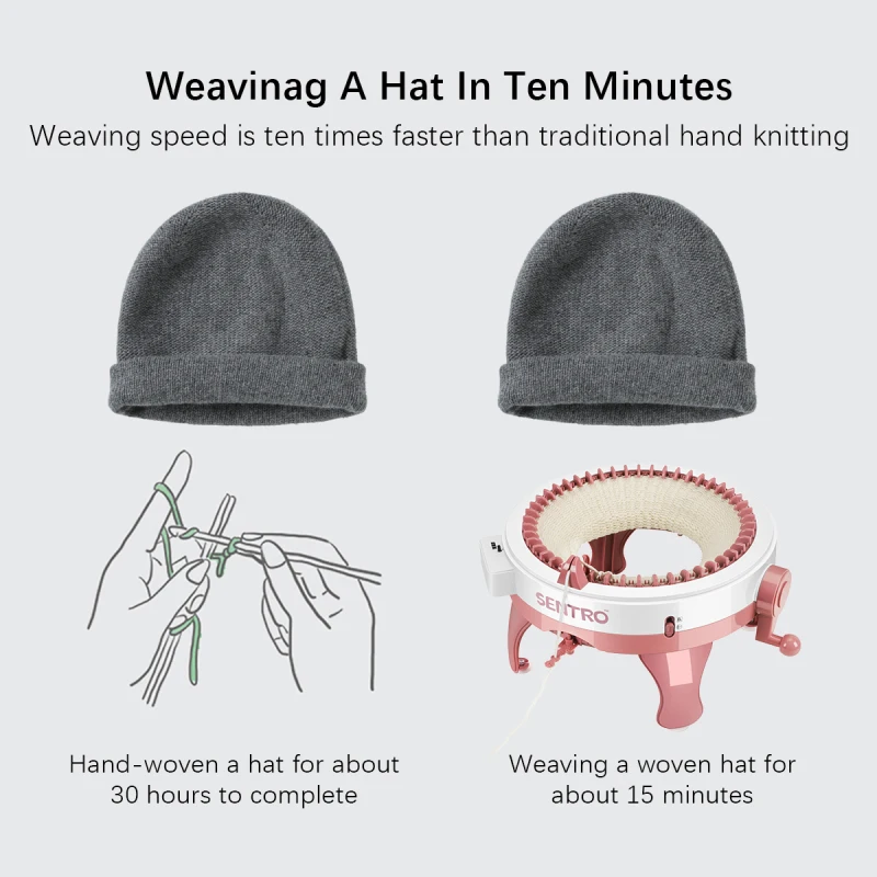 48 needles handmade wool knitting machine cylinder wool loom hand-knitted scarf sweater hat socks adult children lazy artifact knitting machine