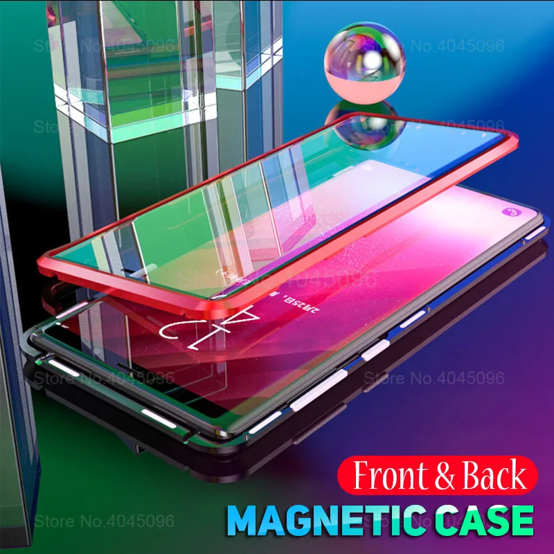 

360 Full Magnetic Case Note 10 Plus Front Back Glass Case For Samsung Galaxy Note 10 Plus Note10Plus Magnet Tempered Glass Cover