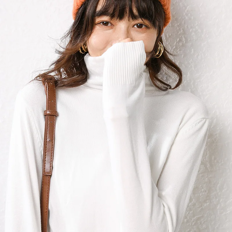 Semfri Sweater Women 2020 Korean Version Turtleneck Sweater Autumn Winter Warm Bottoming Pullovers Female Fashion Knitted Tops
