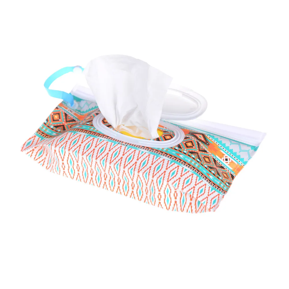 Clutch Clean Wipes Carrying Case Eco-friendly Wet Wipes Bag Clamshell Cosmetic Pouch Easy-carry Snap-strap Wipes Container