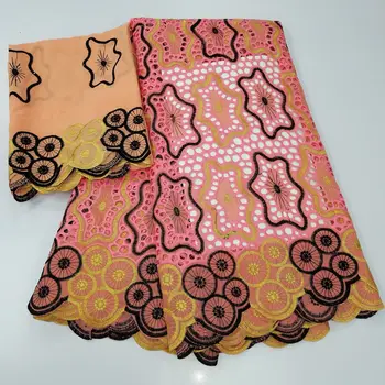 

hot selling 100%cotton lace fabrics swiss dry lace in switzerland dubai fabric latest tissu african cotton lace fabrics 5+2yards