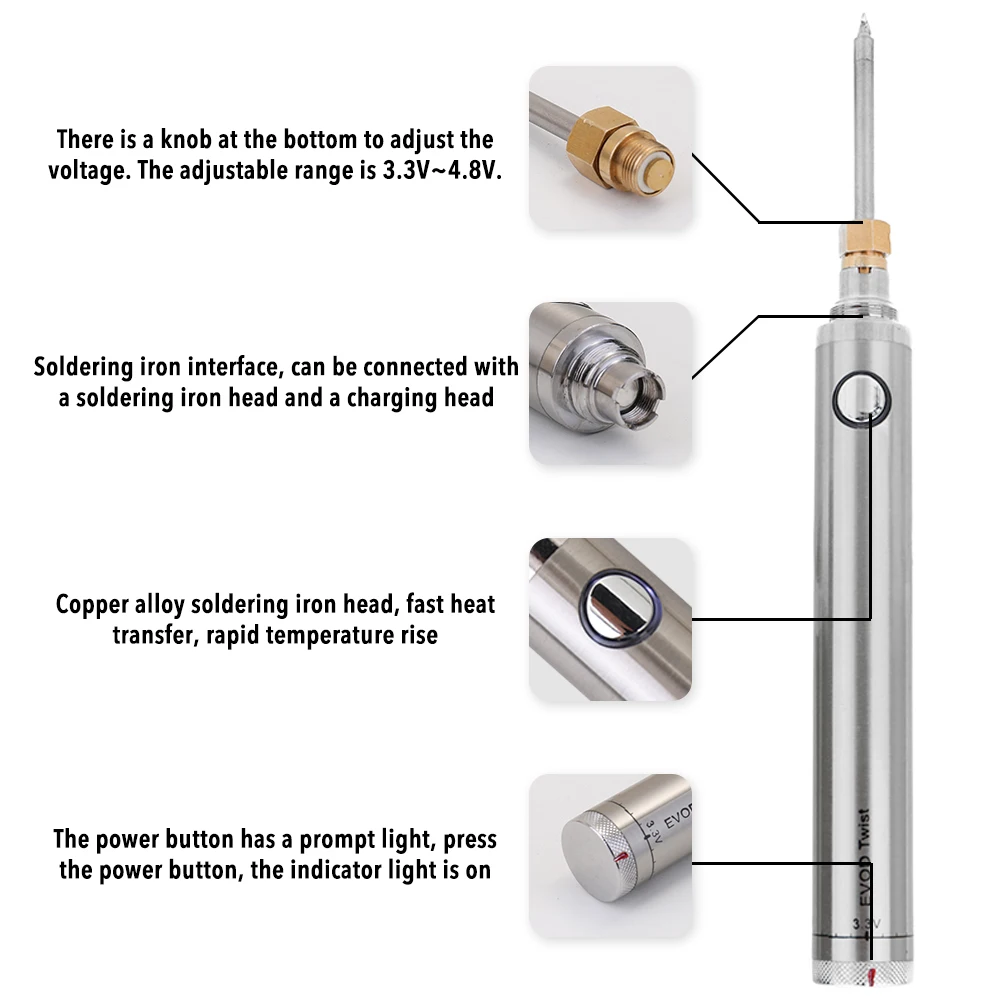 Soldering Iron Wireless Charging Soldering Iron Mini Portable Battery Soldering Iron with USB Welding Tools