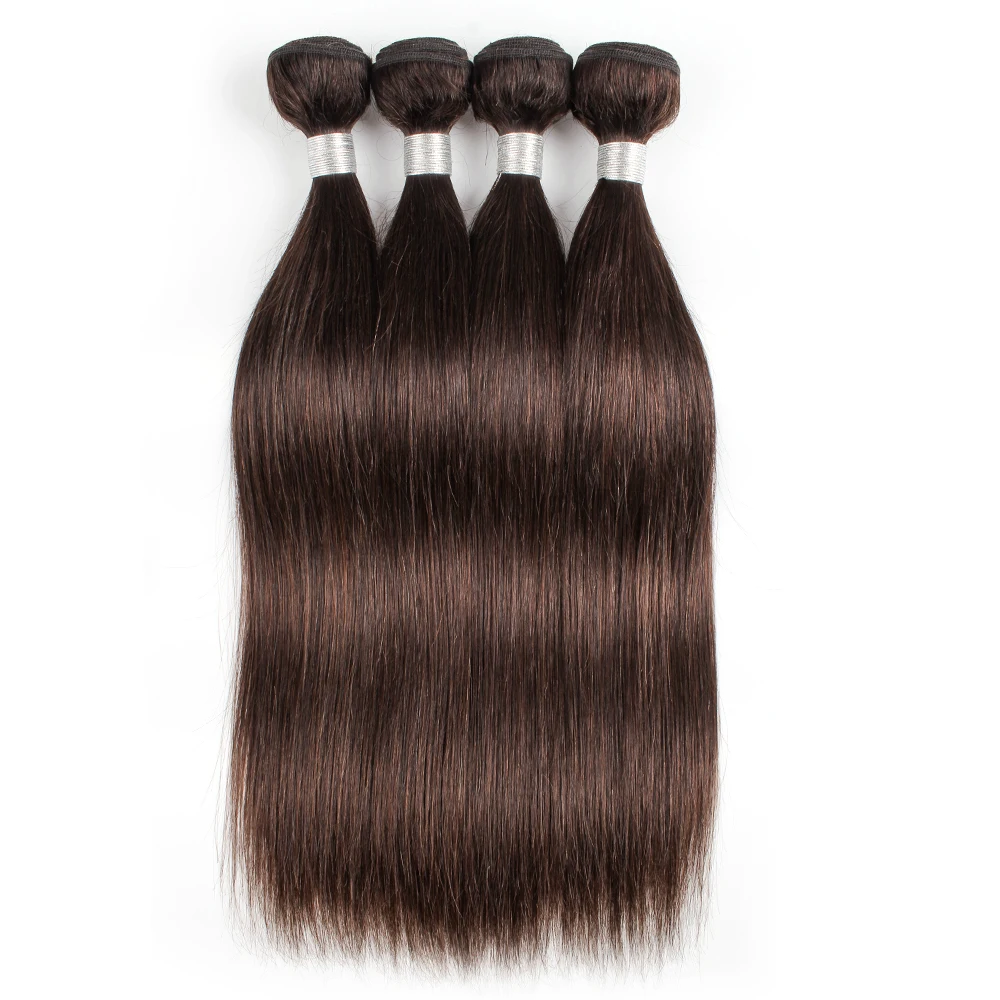 Kisshair color #2 hair bundles 1/3/4 pcs darkest brown colored Peruvian human hair tangle free 10 to 30 inch remy weft
