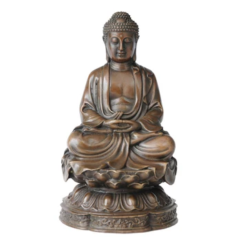 

Amitabha Statue Figurine Bronze Small Buddhism Buddha Sculpture Vintage Copper Art Display Decoration