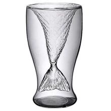 Прозрачный 100 мл Творческий Русалка Форма стекло вино пивная чашка для бара вечерние(прозрачный