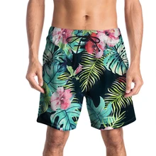 Летние мужские пляжные шорты, мужские камуфляжные модные шорты с цветочным принтом для серфинга, Градиентные Шорты, быстросохнущие