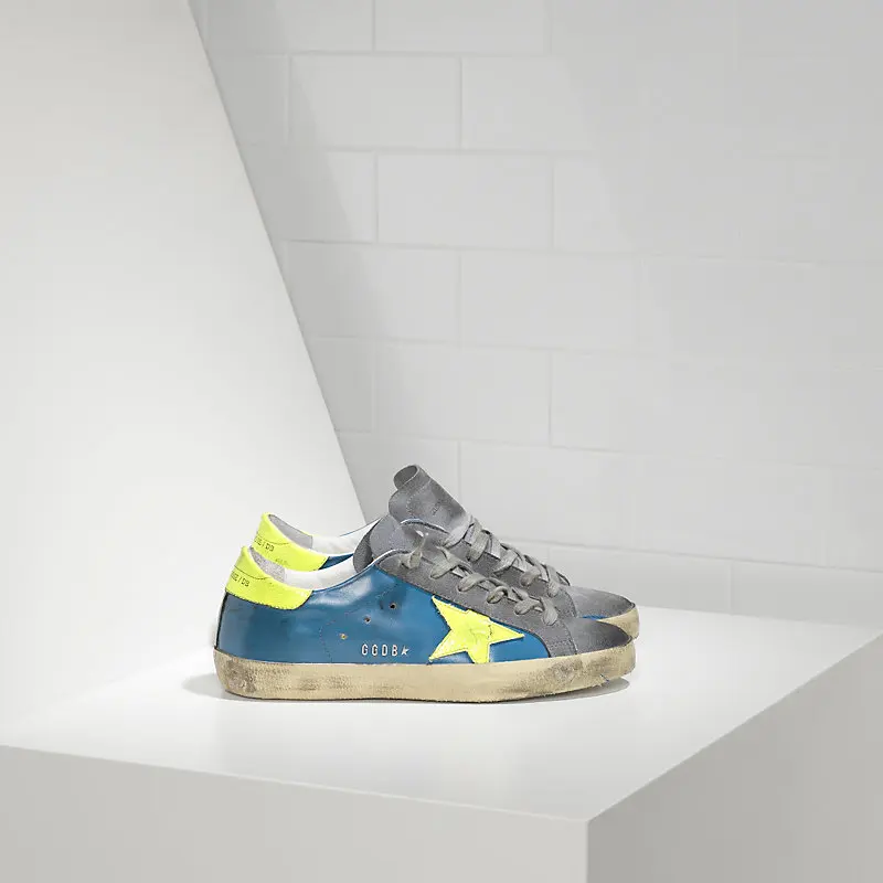 

GGDB Sneakers SUPER STAR in Pelle e Stella in Pelle Fluo SKY YELLOW FLUO STAR