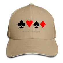 Мужская Женская хлопковая Регулируемая бейсбольная кепка в виде сердец и пиков с бриллиантами