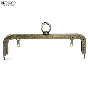 

BDTHOOO 20.5cm Metal DIY Kiss Clasp Coins Purse Frame Handle for Clutch Bag Accessories Copper Clasp Lock Bags Hardware