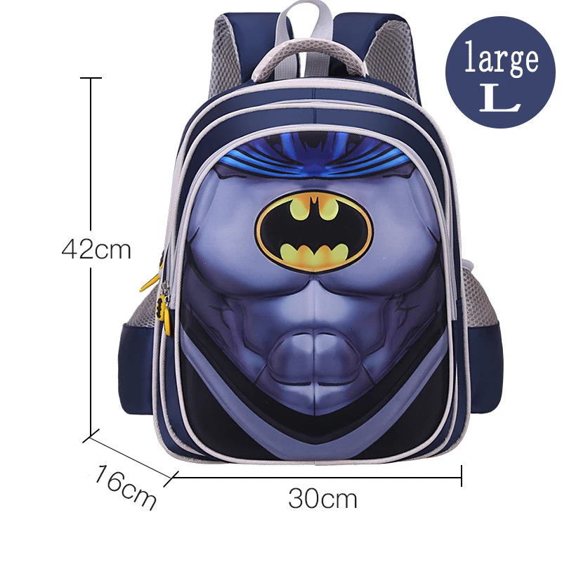 Новинка, школьный рюкзак 3D, школьные ранцы для мальчиков, водонепроницаемый, детский, Человек-паук, мульти стиль, сумка для книг, Детская сумка на плечо, ранец - Цвет: Bat  ( L )