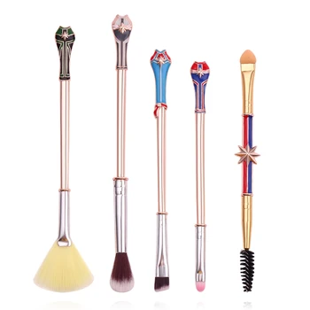 

DropShipping New Avengers Alliance Surprise Captain Makeup Brushes Sets Metal Handle Brush Beauty Tools Double Headed Brush