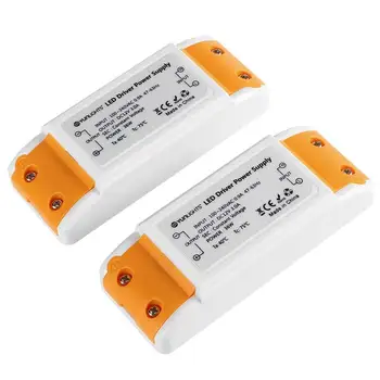 

High Quality 2Pcs DC 12V 3A 36W Constant Voltage LED Transformer Power Adapter Power Supply for LED Lights (White+Orange)
