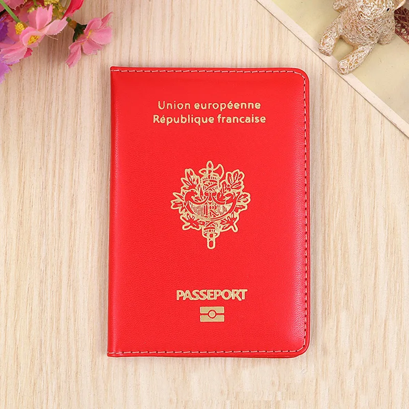 Модный Французский паспорт обложка для паспорта держатель мужской женский кошелек для путешествий сплошной цвет PU Кожаная Обложка на паспорт бизнес держатель для карт