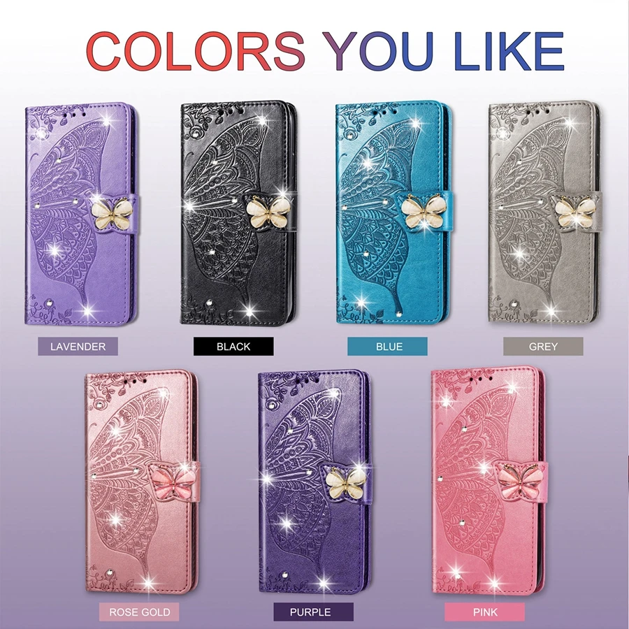 Wallet Leather Butterfly Case For Samsung Galaxy A03 A12 A13 A23 A32 A50 A51 A52 A53 A71 A72 A73 S22 S21 S20 Plus Ultra FE S10 galaxy s22+ clear case