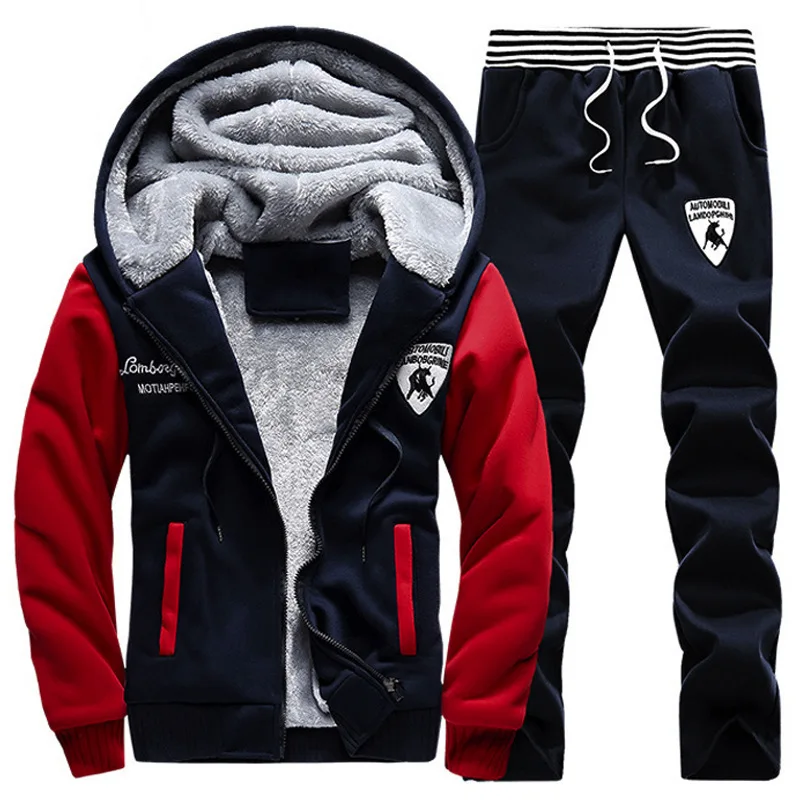 New Style Trend Hooded Youth Sports Set Men's Autumn & Winter Brushed And Thick MEN'S Sportswear Casual Two-Piece Set New Style Trend Hooded Youth Sports Set Men's Autumn & Winter Brushed And Thick MEN'S Sportswear Casual Two-Piece Set