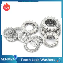 M3 M4 M5 M6 M8 M10 M12 M14 M16 M18 M20 M24 304 Stainless Steel External/Internal Toothed Serrated Lock Washer