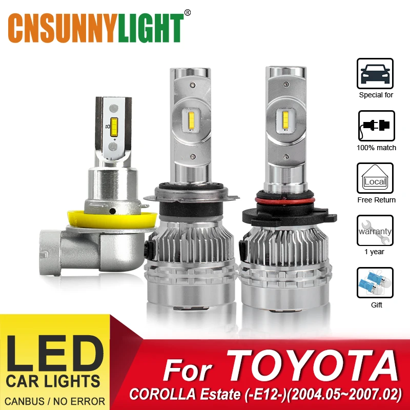 

CNSUNNYLIGHT LED Car Light Headlamp Bright Bulbs For TOYOTA COROLLA Estate (E12) (2004.05~2007.02) Foglamp Bulb Headlight Lamps