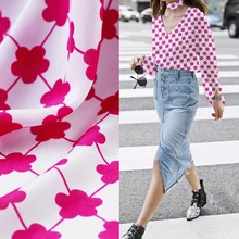 112 см маленькая Цветочная шелковая ткань с принтом 12 мм Креп Де Шин шелковая ткань летняя рубашка платье креп ткань шелковая ткань