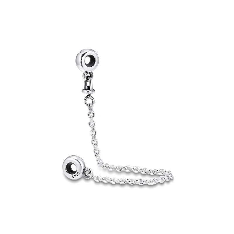 

Charms Fits for Bracelets Necklaces Signature Me My Safety Chain Beads 100% 925 Sterling Silver Jewelry Free Shipping