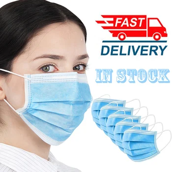 

Face Mask Disposable 3-Layer Mascarillas Dust Maske Anti Fog Haze Dustproof Health Care Earloops Mouth Maska Filter Masque