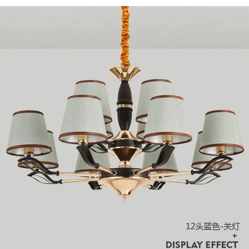 American Living Room Iron Grinding Glass Chandelier Modern Simple Dining Room Hotel Villa Bedroom Chandelier