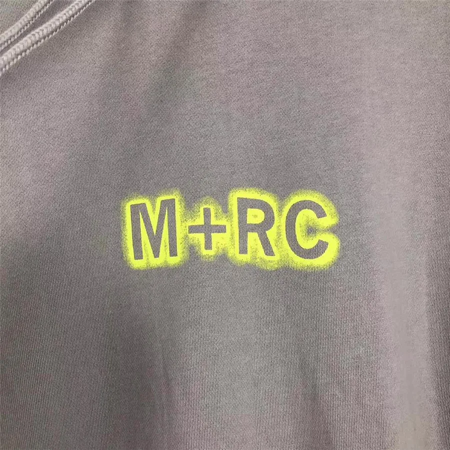 Толстовка для мужчин и женщин M+ RC толстовка с капюшоном Noir высокого качества 1:1 Хлопок M+ RC толстовки неоновый зеленый логотип печать пуловеры Vete мужские ts
