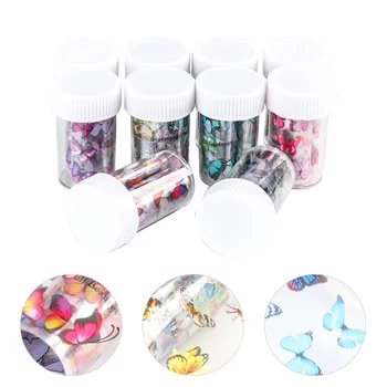 

10pcs Lovely Creative Pretty Transfer Sticker Butterfly Sticker Nail Art Starry Sticker for Beaty Salon Home