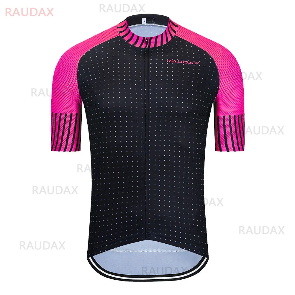 Мужская оранжевая велосипедная Джерси 2020 Pro Team Raudax летняя одежда быстросохнущие