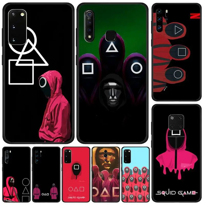 Korea Squid Game Soldiers Circles Soft Cover Phone Case For OPPO F 1S 7 9 K1 A77 F3 RENO F11 A5 A9 A73S R15 REALME | Мобильные