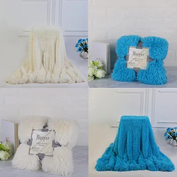 

Soft Fur Throw Blanket on the Couch Long Shaggy Fuzzy Fur Faux Bed Sofa Blankets Warm Cozy With Fluffy Sherpa
