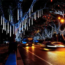 10 шт. трубки 30 см наружная сказочная гирлянда 360LED Рождественский светильник на солнечной энергии Метеоритный дождь Дождь светильник падающий дождевик светильник Декор