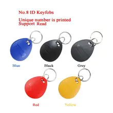100 шт. IC брелок для ключей ID/13,56 МГц 125 кГц тег/FM1108 TK4100 RFID брелок перезаписываемый для парклот/отдел/посещаемость времени
