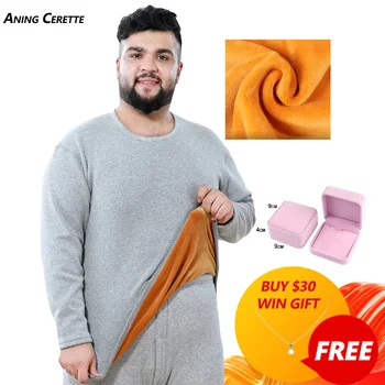 

Thickened New Winter Men Pajamas Set Thermal Long Sleeve Tops Pants Sets Plus Size M-8XL Underwear Underpants Blouses