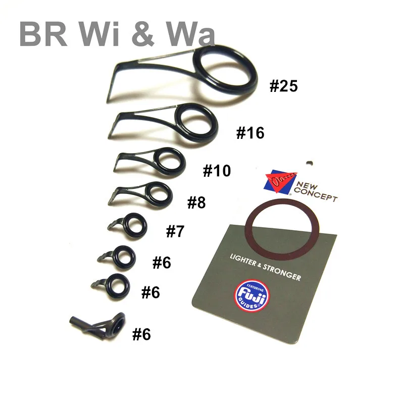 Фото Комплект направляющих BR Wi & Wa FUJI BCLYOG + BCLOG, высококачественный комплект направляющих, один набор, 8 шт. ремонтных направляющих для удочки №3