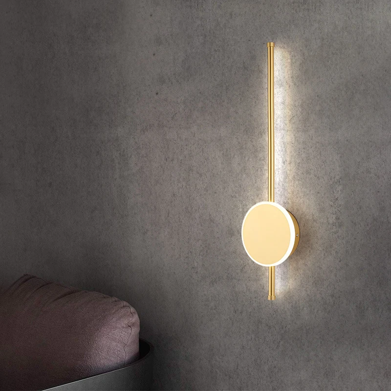 

Modern Minimalist Gold Black LED Wall Sconces 40cm 50cm Metal And Acrylic Mounted Wall Lights For Bedrooom Living Room Starcase